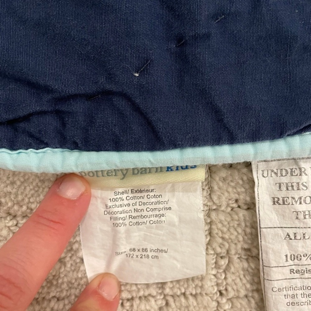 Pottery Barn Kids Solar System Outer Space Quilt and Sham Set Navy Blue Cotton - Picture 2 of 8